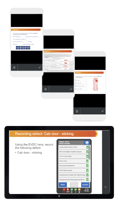 Image of a screen recoding defect cab door