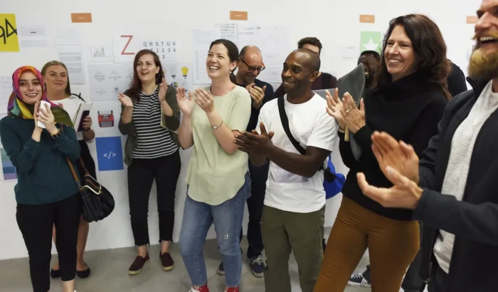 Colleagues working together in a respectful, inclusive workplace